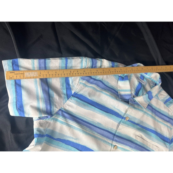 Tommy Bahama Blueish Stripped Island Zone, XXL Short Sleeve - Picture 5 of 7